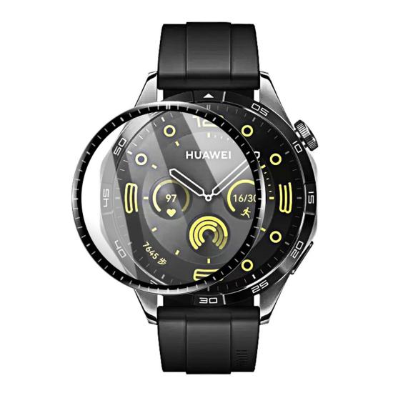 Forzacase Huawei Watch GT4 41mm için Çerçeveli Tam Kaplayan 3D Pet Ekran Koruyucu Film - FC016