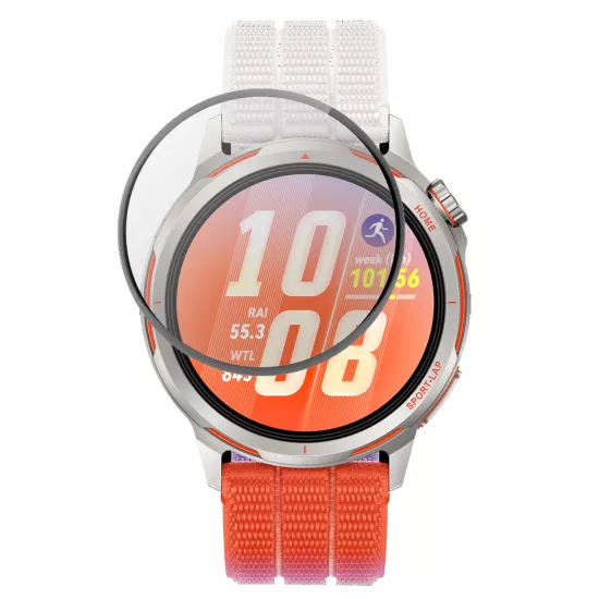 Forzacase Huawei Watch GT Runner 2 uyumlu Çerçeveli Tam Kaplayan 3D Pet Ekran Koruyucu Film - FC016