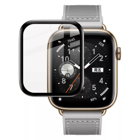 Forzacase Honor Watch 5 ile uyumlu Çerçeveli Tam Kaplayan 3D Pet Ekran Koruyucu Film - FC016