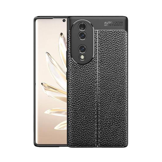 Forzacase Honor 70 ile uyumlu Deri Effect Serisi Silikon Kılıf