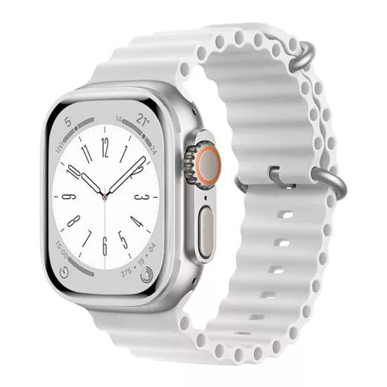 Forzacase Apple Watch 11 46mm ile uyumlu Oluklu Ocean Silikon Kordon Kayış - FC007