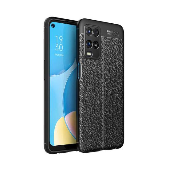Forzacase Oppo A54 4G ile uyumlu Deri Effect Serisi Silikon Kılıf