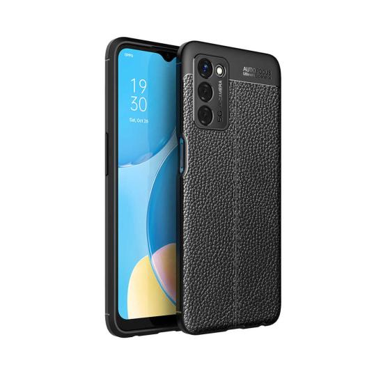 Forzacase Oppo A55 5G ile uyumlu Deri Effect Serisi Silikon Kılıf