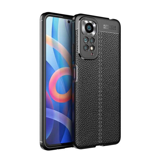 Forzacase Xiaomi Redmi Note 11s ile uyumlu Deri Effect Serisi Silikon Kılıf