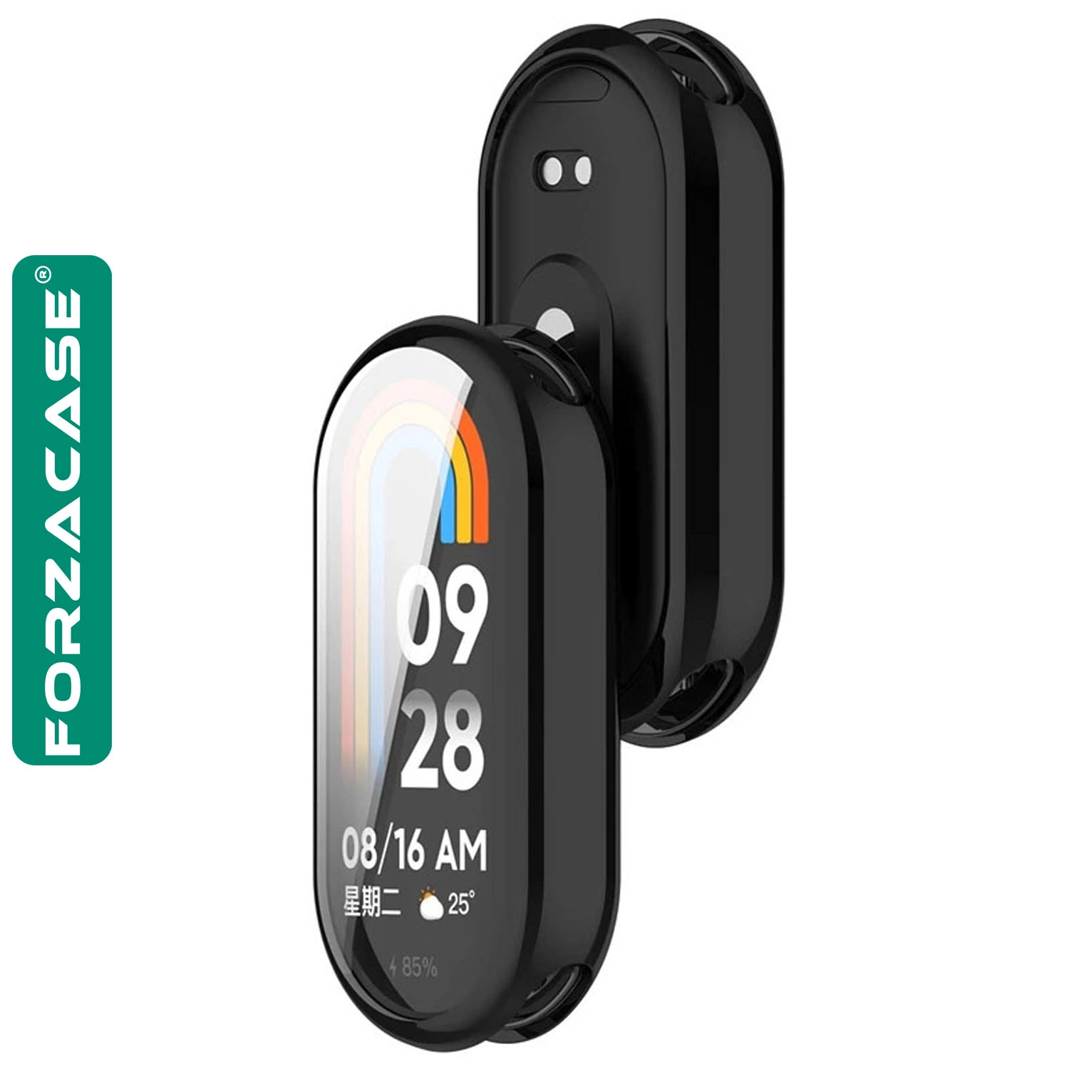 Forzacase Xiaomi Smart Band 10 ile uyumlu Önü Kapalı Ekran Korumalı Silikon Kılıf - FC010