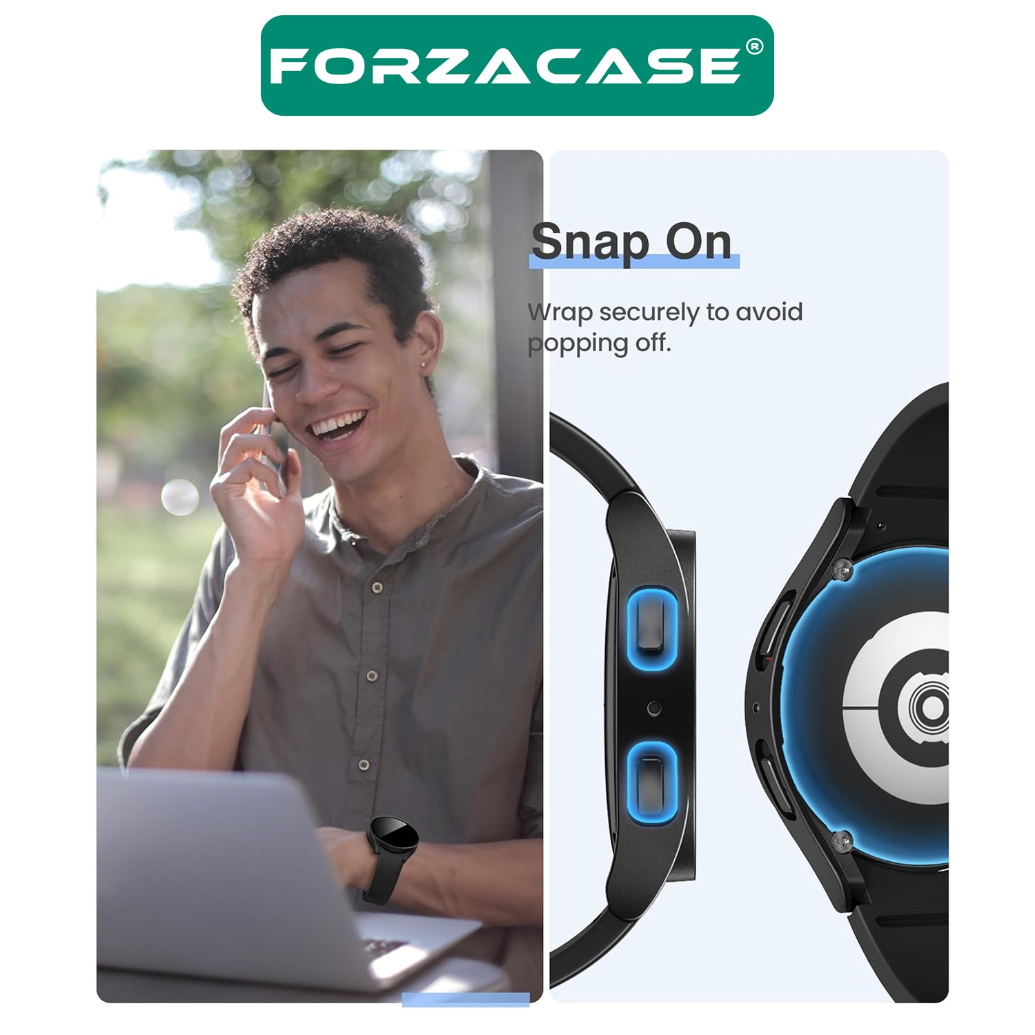 Forzacase Samsung Galaxy Watch 6 44 mm uyumlu Privacy Hayalet Ekran Korumalı Sert Rubber Kılıf FC675