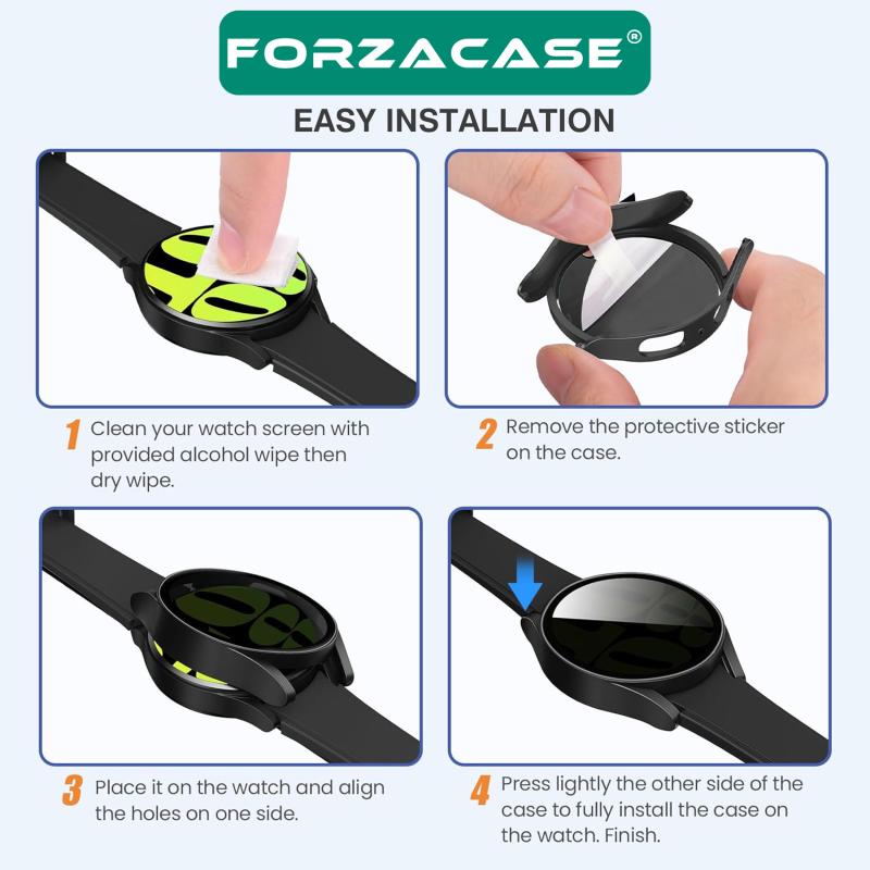 Forzacase Samsung Galaxy Watch 6 40 mm uyumlu Privacy Hayalet Ekran Korumalı Sert Rubber Kılıf FC675