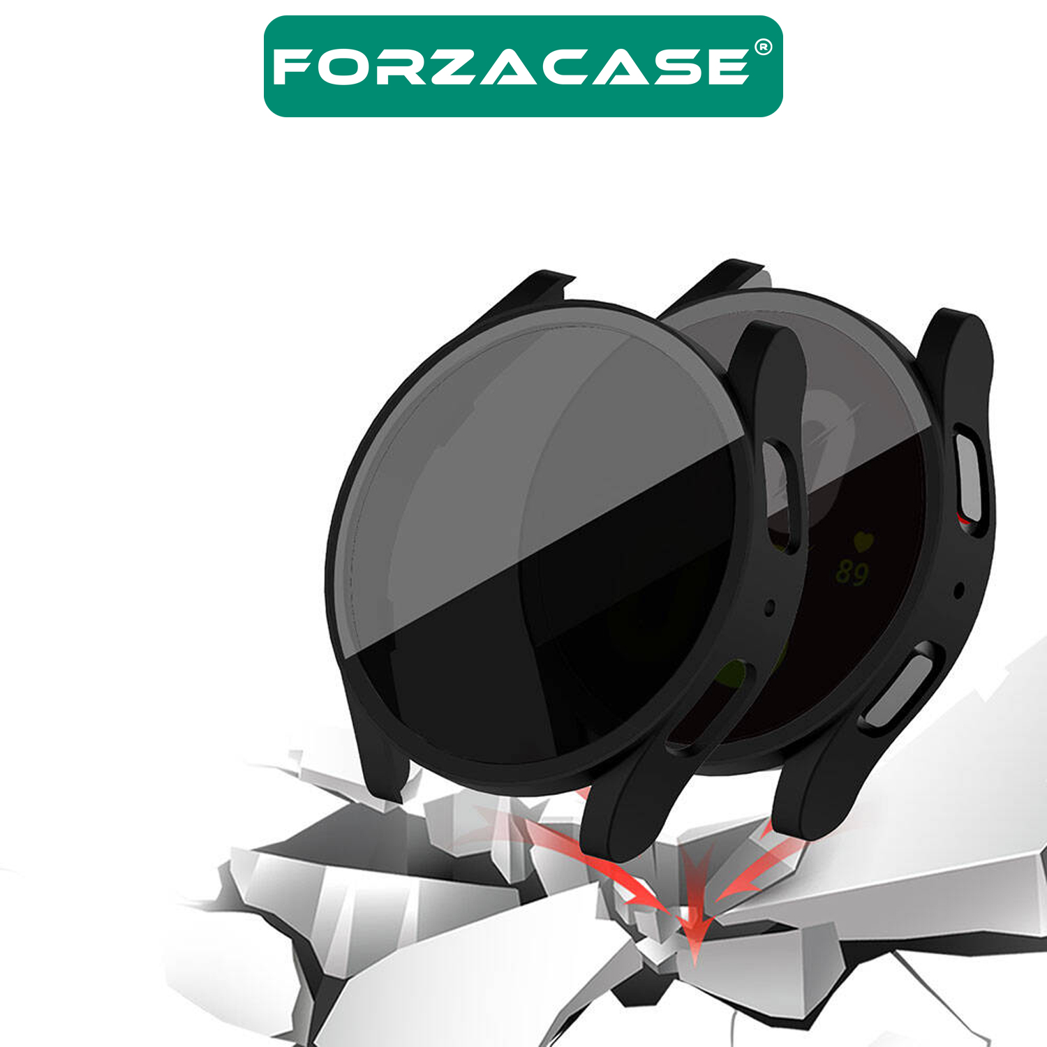 Forzacase Samsung Galaxy Watch 6 40 mm uyumlu Privacy Hayalet Ekran Korumalı Sert Rubber Kılıf FC675