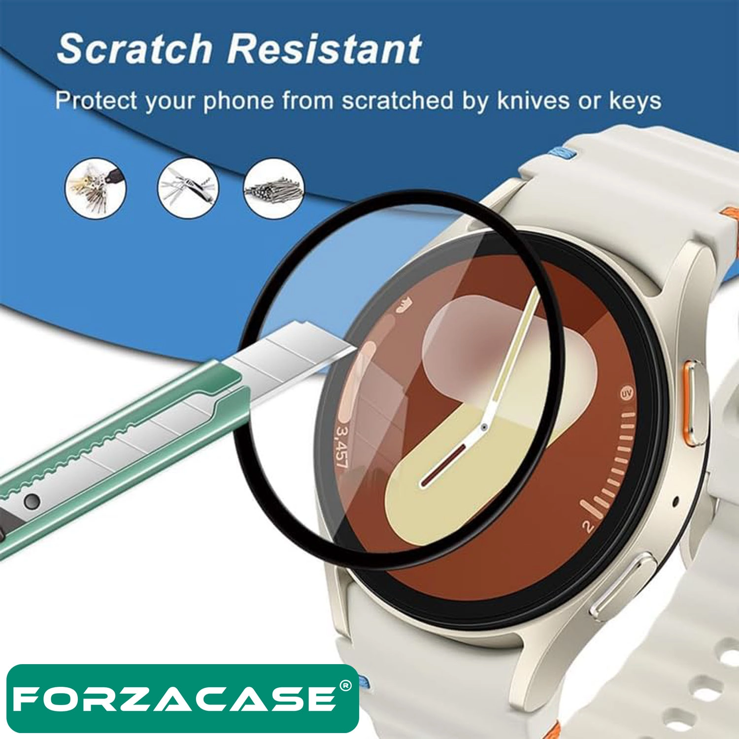 Forzacase Samsung Galaxy Watch5 Pro uyumlu Çerçeveli Tam Kaplayan 3D Pet Ekran Koruyucu Film - FC016