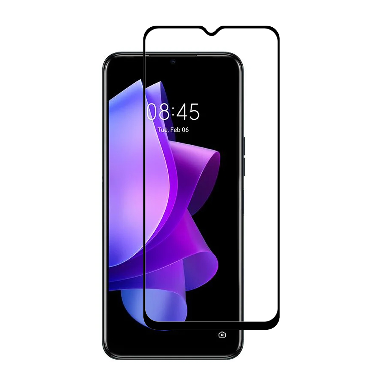 Forzacase Tecno Spark 9T ile uyumlu Çerçeveli Tam Kaplayan Temperli Ekran Koruyucu - FC003