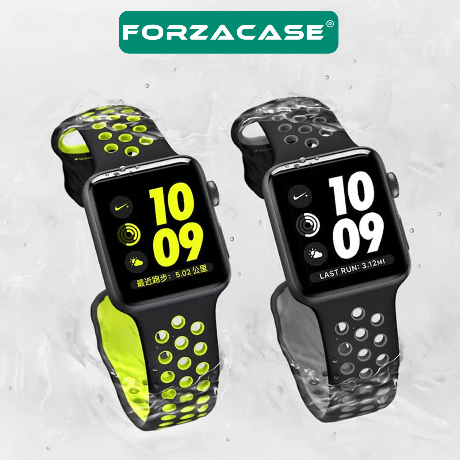Forzacase Apple Watch 38-40-41 mm Akıllı Saatler için Delikli Sportif Silikon Kordon Kayış - FC008