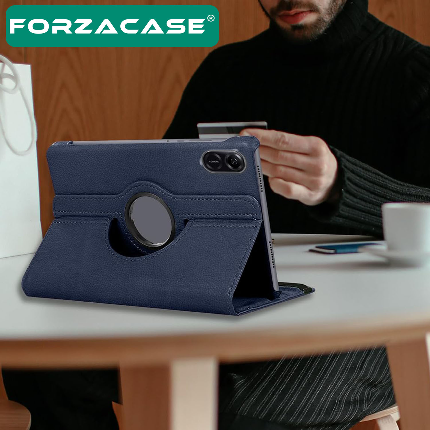 Forzacase Honor Pad X9 11.5 ile uyumlu 360 Derece Döner Standlı Kılıf + Temperli Kırılmaz Cam FC012
