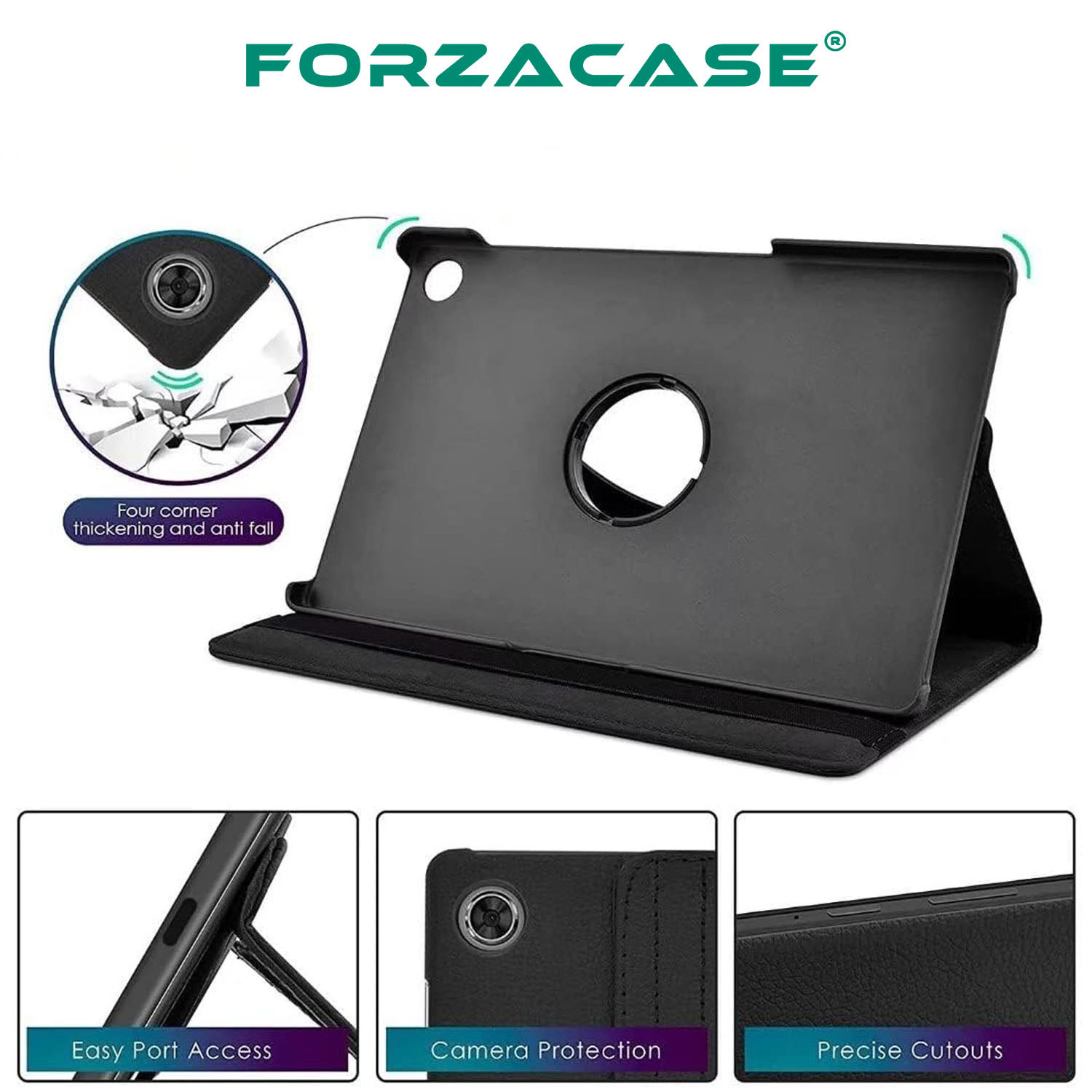 Forzacase Lenovo Tab M10 FHD Plus TB-X606F 10.3 inch için 360 Derece Döner Standlı Kılıf - FC012