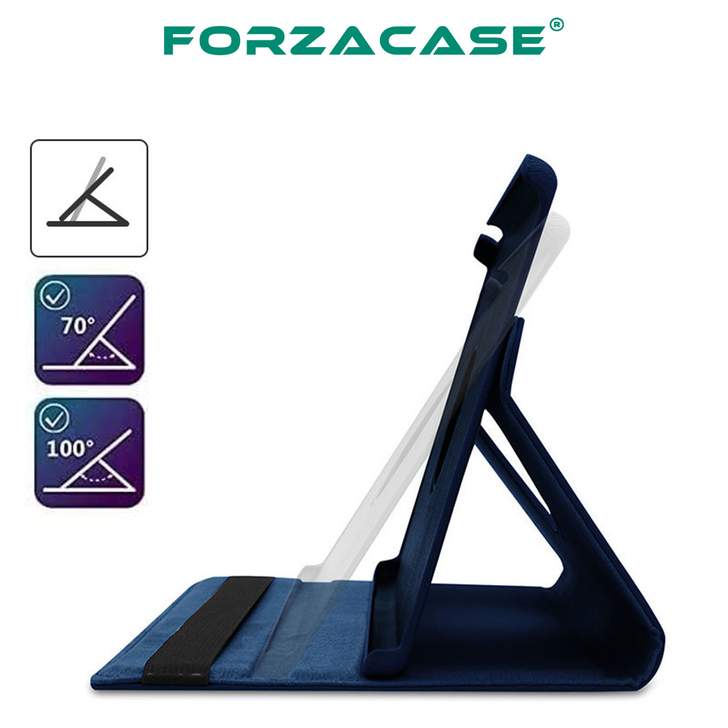 Forzacase Lenovo Tab M10 FHD Plus TB-X606F 10.3 inch için 360 Derece Döner Standlı Kılıf - FC012