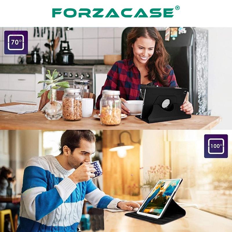 Forzacase Lenovo Tab M10 FHD Plus TB-X606F 10.3 inch için 360 Derece Döner Standlı Kılıf - FC012