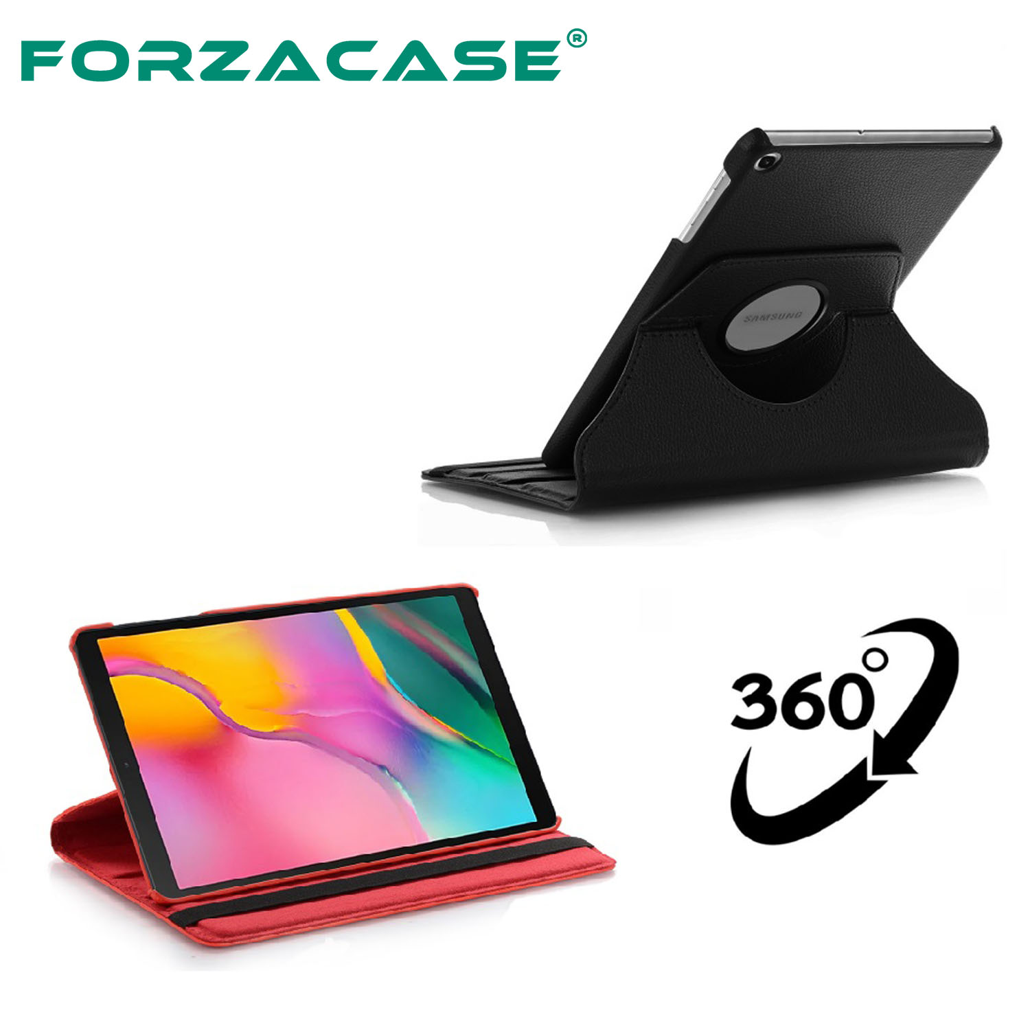Forzacase Samsung Galaxy Tab A 8.0 T290 T295 T297 için 360 Derece Döner Standlı Kılıf - FC012