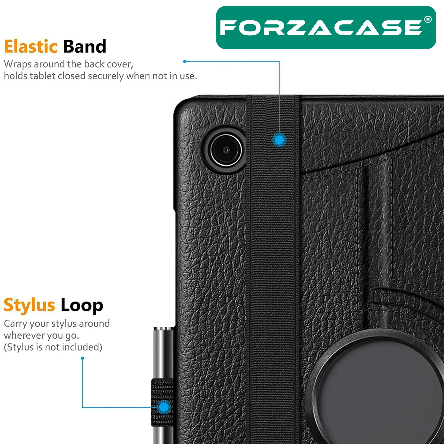 Forzacase Samsung Galaxy Tab A9+ / A9 Plus X210 ile uyumlu 360 Derece Döner Standlı Kılıf - FC012