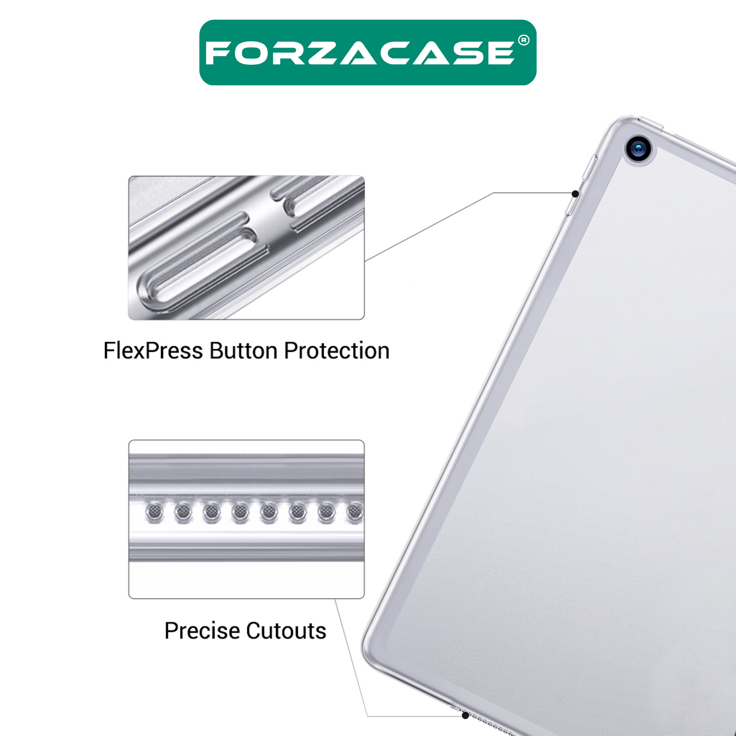 Forzacase Lenovo Tab M10 10.1 inch X505 - X605 ile Uyumlu Silikon Kılıf Buzlu Şeffaf - FC013