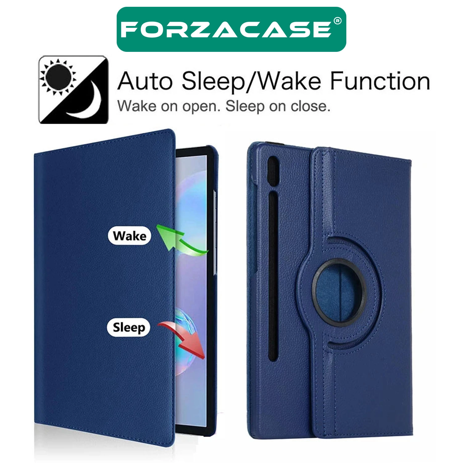 Forzacase Samsung Galaxy Tab S10 Plus 12.4 inç X820 ile uyumlu 360 Derece Döner Standlı Kılıf FC012