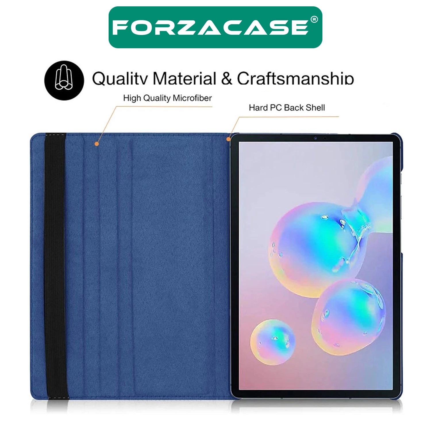 Forzacase Samsung Galaxy Tab S10 Plus 12.4 inç X820 ile uyumlu 360 Derece Döner Standlı Kılıf FC012