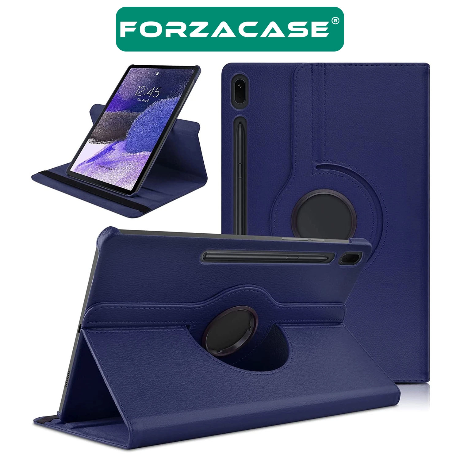 Forzacase Samsung Galaxy Tab S10 Plus 12.4 inç X820 ile uyumlu 360 Derece Döner Standlı Kılıf FC012