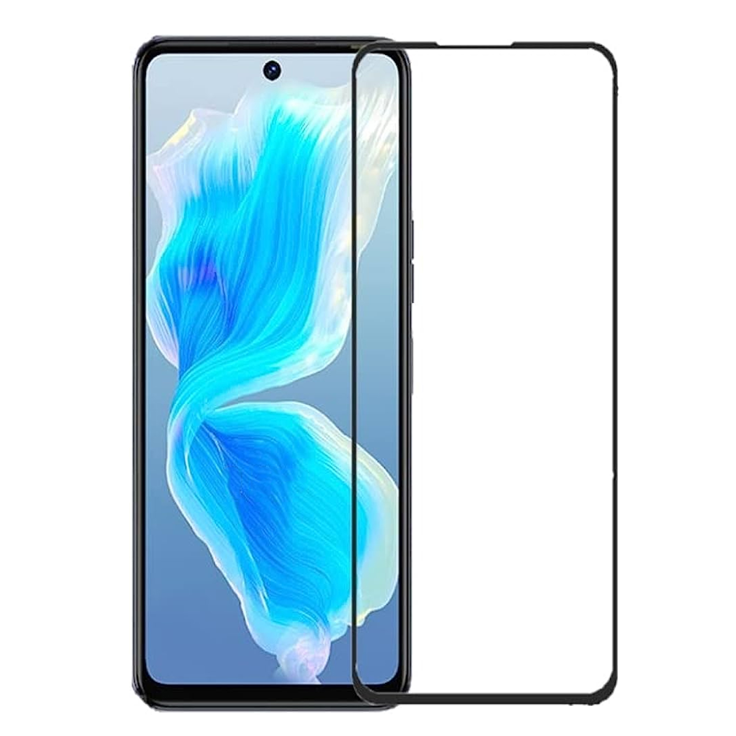 Forzacase Tecno Camon 18 ile uyumlu Çerçeveli Tam Kaplayan Temperli Ekran Koruyucu - FC003