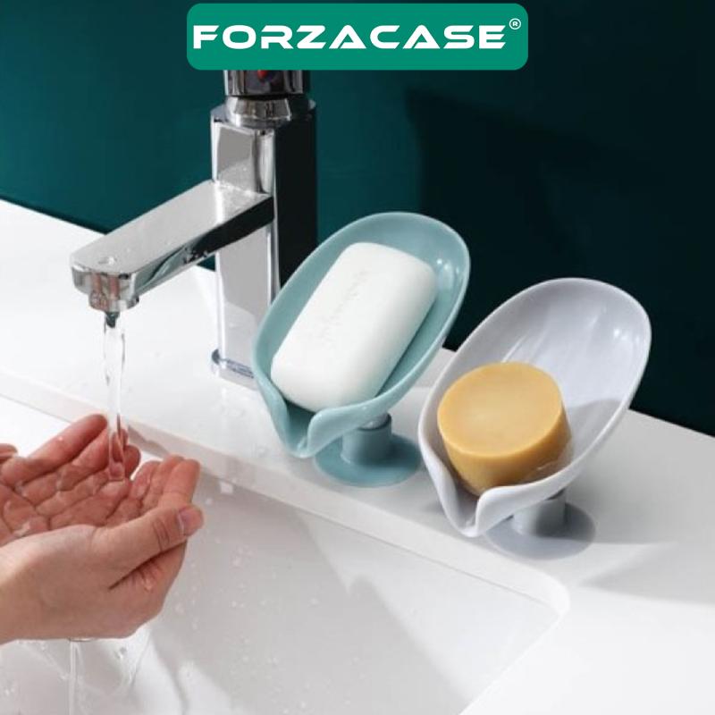Forzacase Drenajlı Vakumlu Sabunluk Banyo için Yaprak Şekilli Bar Sabun Tepsisi - FC215