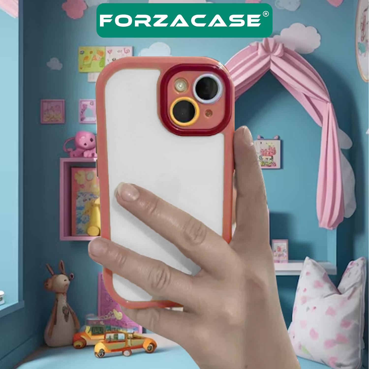 Forzacase iPhone 14 uyumlu Colorful Serisi Kamera Korumalı Yarı Esnek Plastik Tpu Kılıf