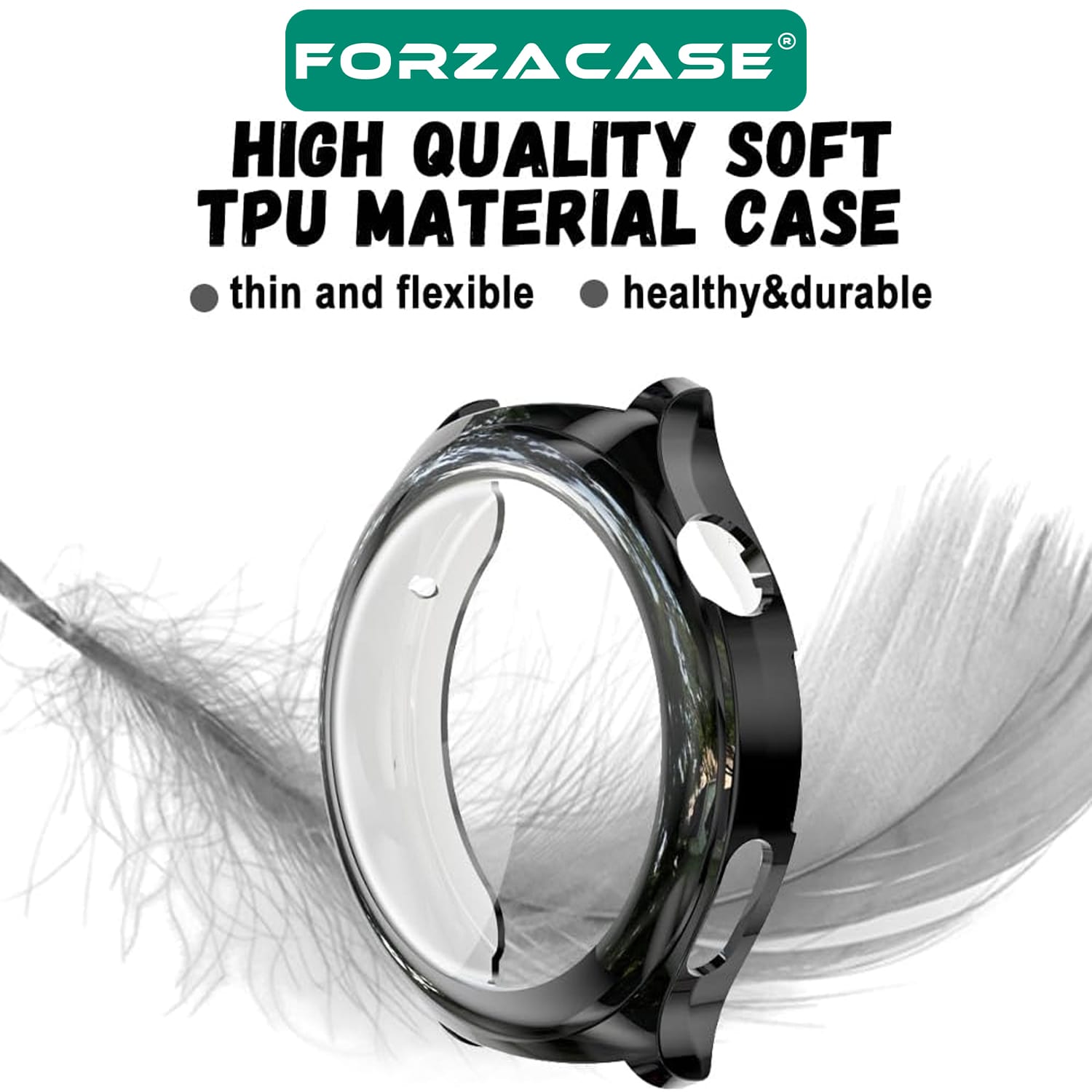 Forzacase Huawei Watch 4 Pro ile uyumlu Önü Kapalı Ekran Korumalı Silikon Kılıf - FC010