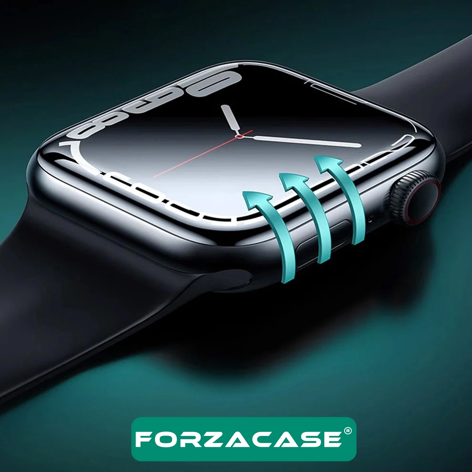 Forzacase Apple Watch 11 46mm ile uyumlu Çerçeveli Tam Kaplayan 3D Pet Ekran Koruyucu Film - FC016
