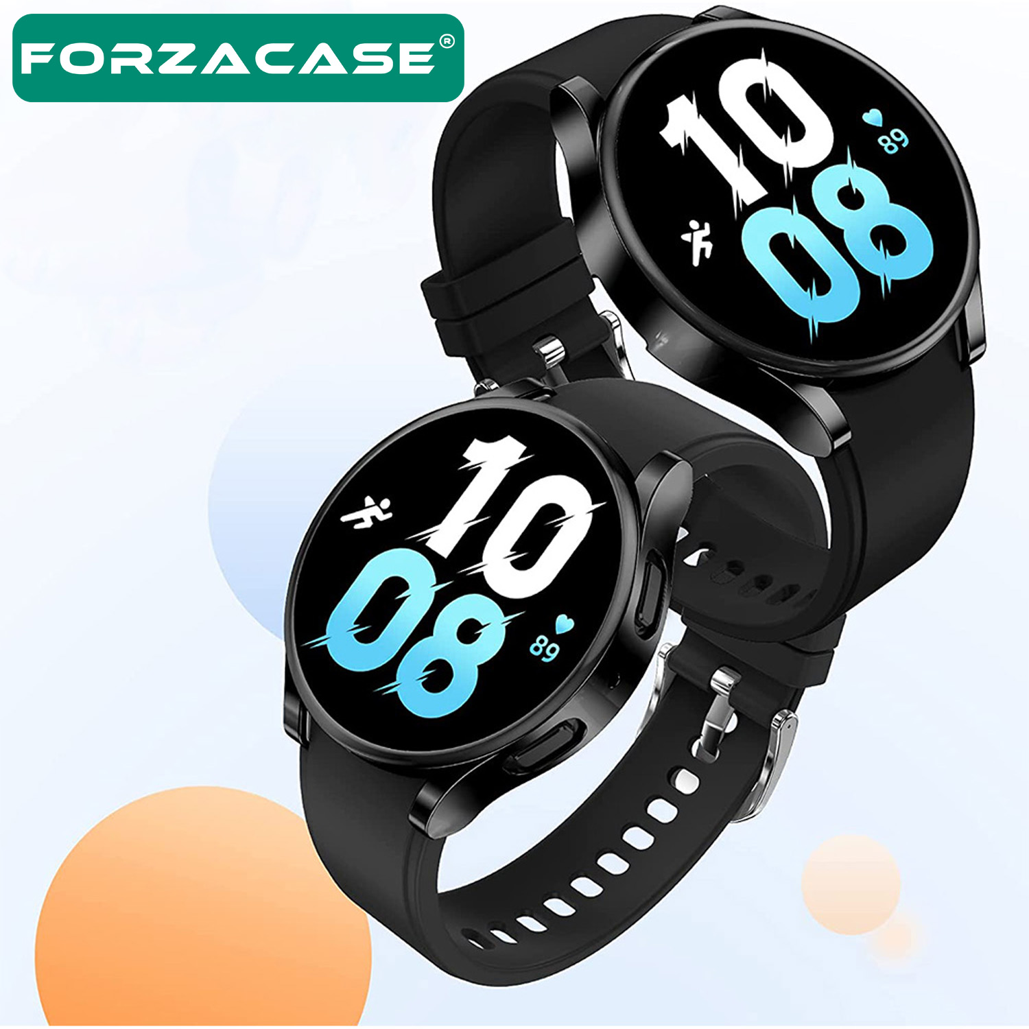 Forzacase Samsung Galaxy Watch4 44mm Önü Kapalı Ekran Korumalı Silikon Kılıf - FC010