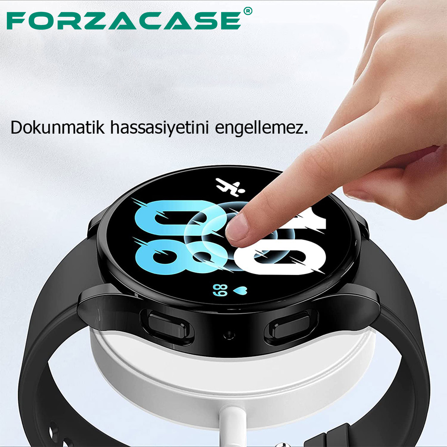 Forzacase Samsung Galaxy Watch5 44mm Önü Kapalı Ekran Korumalı Silikon Kılıf - FC010