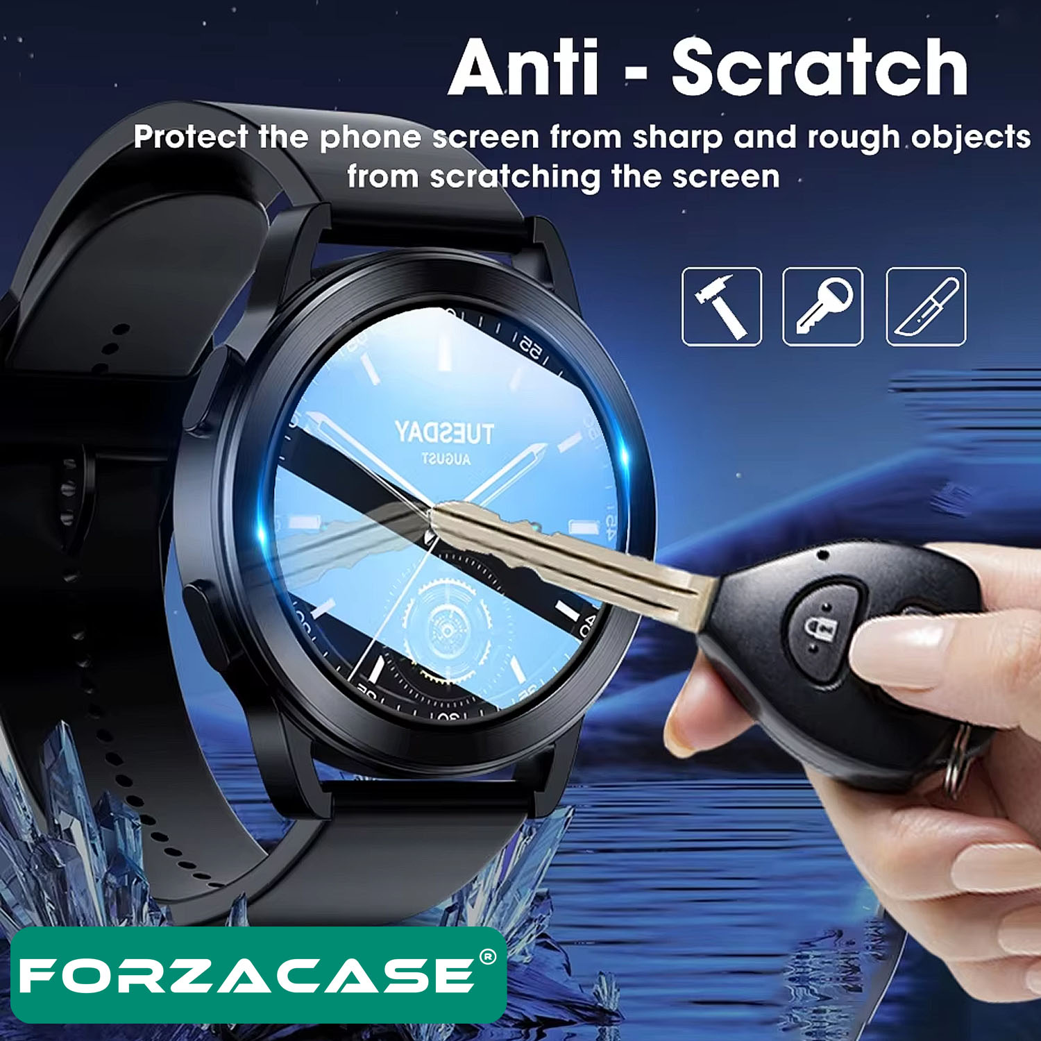 Forzacase Xiaomi Watch S3 için Çerçeveli Tam Kaplayan 3D Pet Ekran Koruyucu Film - FC016