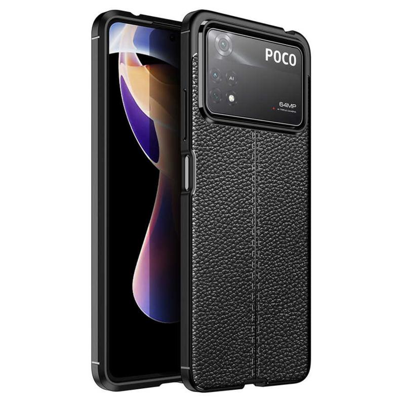 Forzacase Xiaomi Poco X4 Pro 5G ile uyumlu Deri Effect Serisi Silikon Kılıf