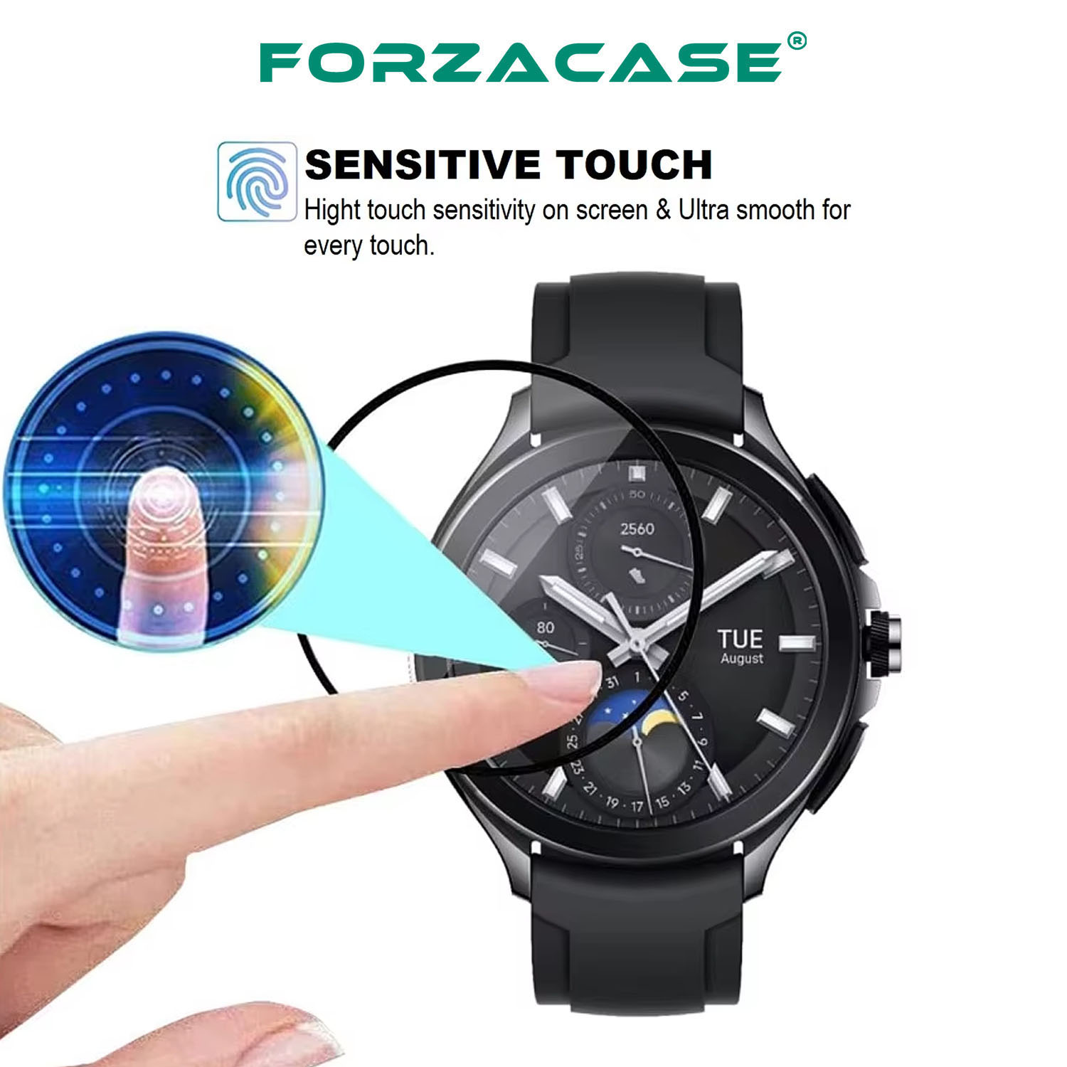 Forzacase Xiaomi Watch 2 Pro için Çerçeveli Tam Kaplayan 3D Pet Ekran Koruyucu Film - FC016