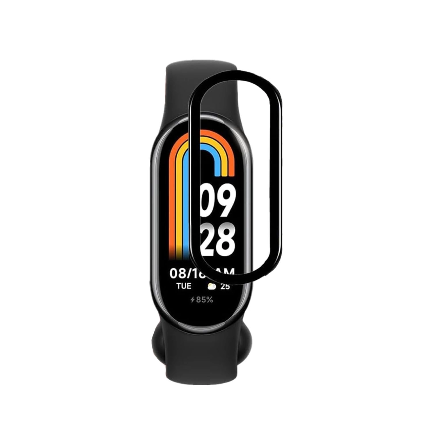Forzacase Xiaomi Smart Band 10 ile uyumlu Çerçeveli Tam Kaplayan 3D Pet Ekran Koruyucu Film FC016