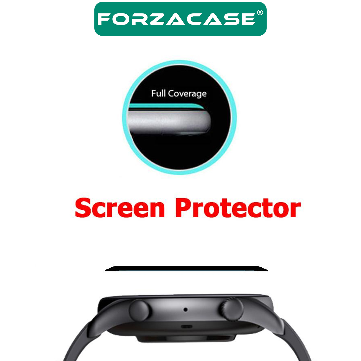 Forzacase Xiaomi Smart Band 8 Pro için Çerçeveli Tam Kaplayan 3D Pet Ekran Koruyucu Film - FC016