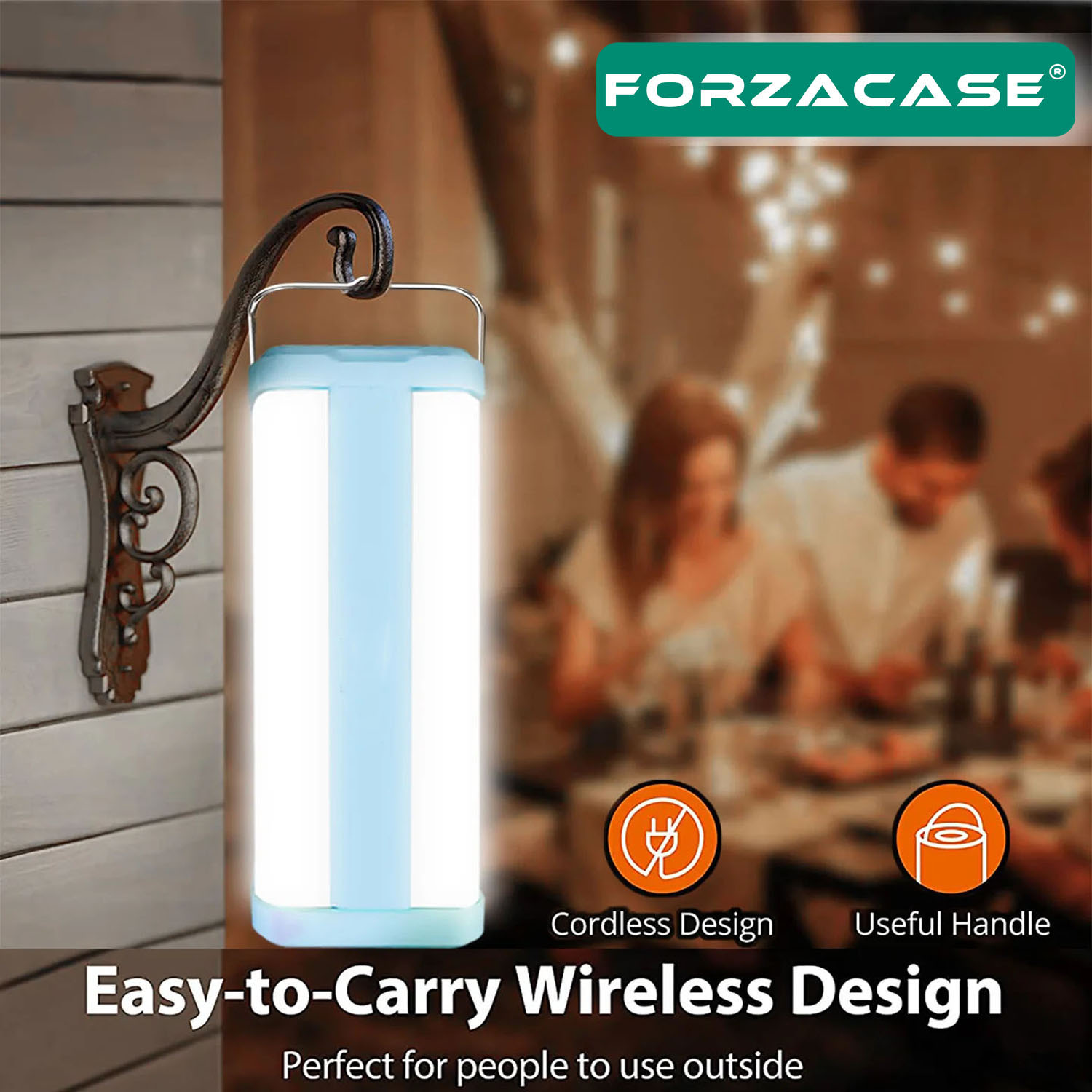 Forzacase 4 Taraflı Güneş Enerjili Solar Kamp Lambası 32 LED Parlak Işık 2000 mAh Şarjlı - FC349