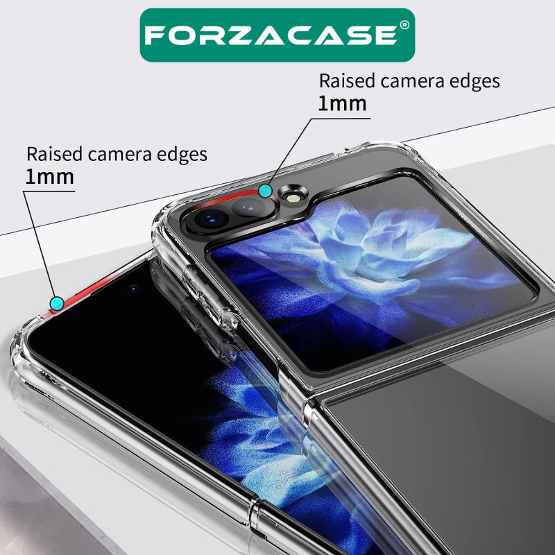 Forzacase Samsung Galaxy Z Flip6 ile uyumlu Crystal Serisi Anti Shock Sert Silikon Kılıf